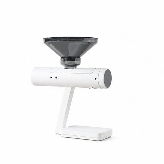 Premium Mini Automatic Coffee Bean Doser in Black, White & Grey