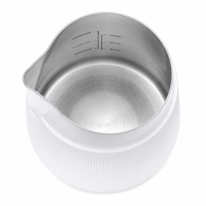 Premium White 450ml Handleless Milk Frothing Pitcher