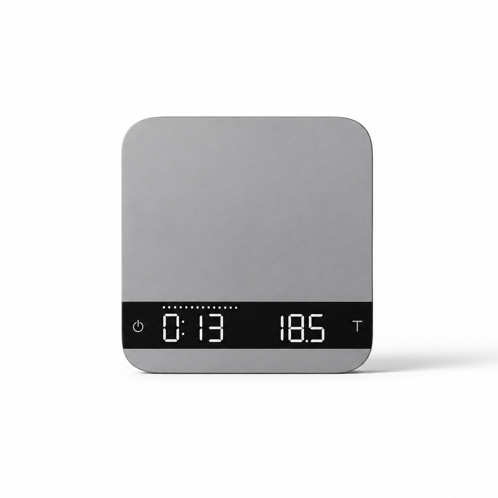 Premium Compact Espresso Coffee Scale in White, Grey & Black