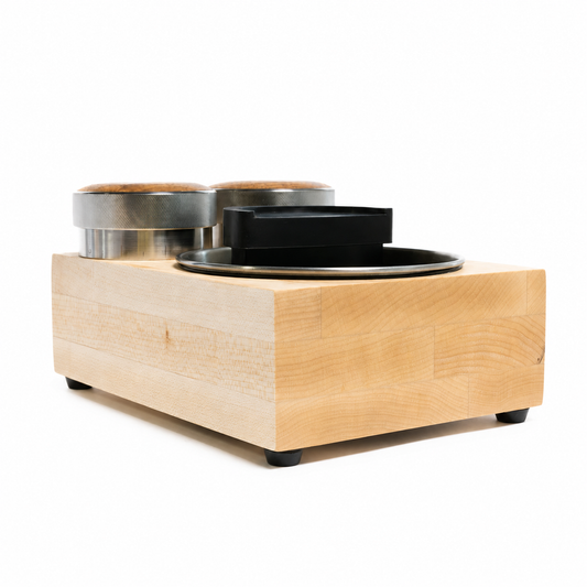 Premium 58.3mm Espresso Tamp Station Set in Hardwood Finishes