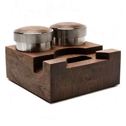 Premium Walnut 58.3mm Espresso Tamp Station Tool Kit