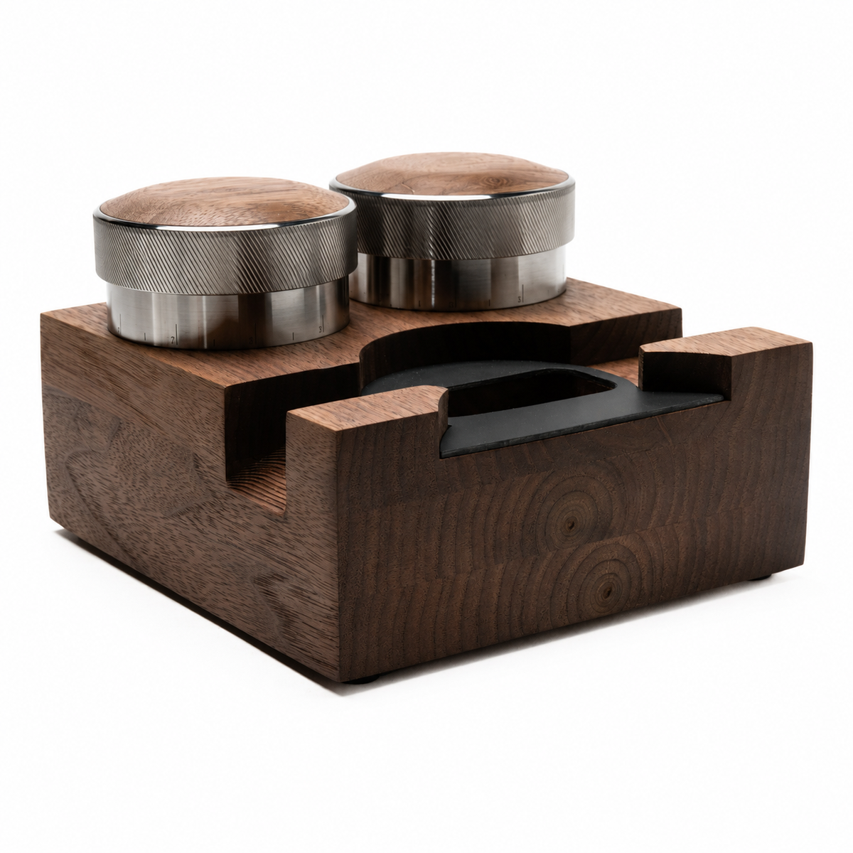 Premium Walnut 58.3mm Espresso Tamp Station Tool Kit