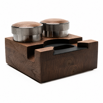 Premium Walnut 58.3mm Espresso Tamp Station Tool Kit