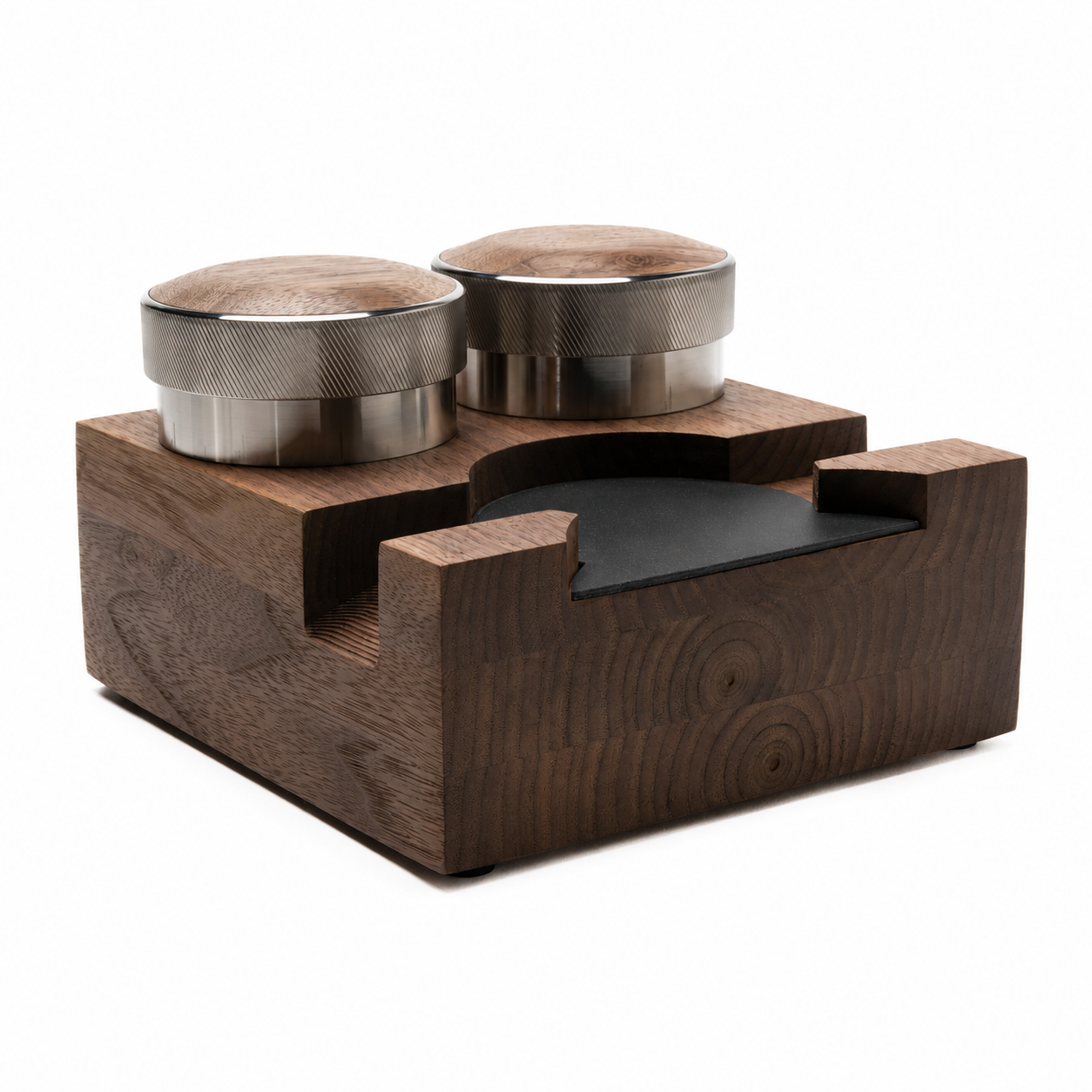 Premium Walnut 58.3mm Espresso Tamp Station Tool Kit